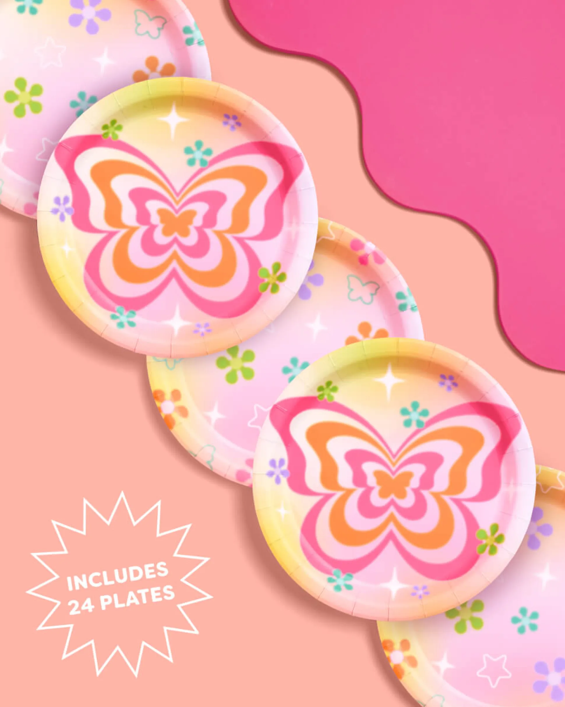 Butterfly Dream Plates - 24 paper plates