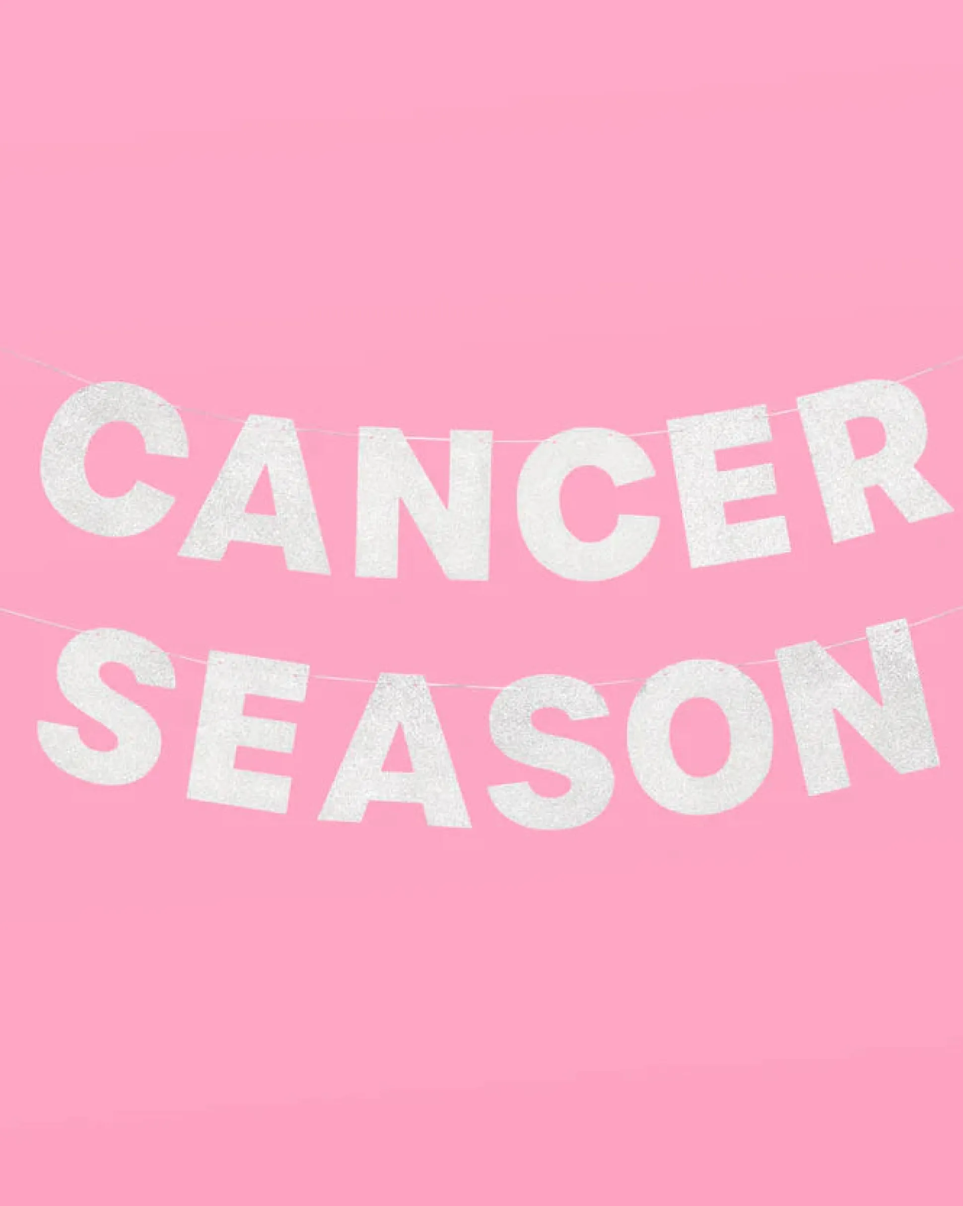 Cancer Season Banner - Silver Glitter Banner
