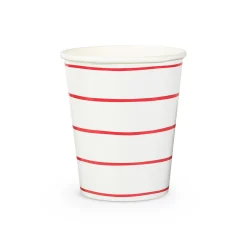 Candy Apple Frenchie Striped 9 oz Cups, Pack of 8