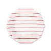 Candy Apple Frenchie Striped Small Plates, Pack of 8