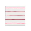 Candy Apple Frenchie Striped Petite Napkins, Pack of 16