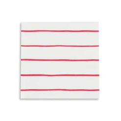Candy Apple Frenchie Striped Petite Napkins, Pack of 16