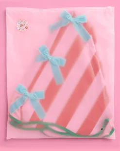 Candy Cane Tree Skirt - pink and red striped tree skirt