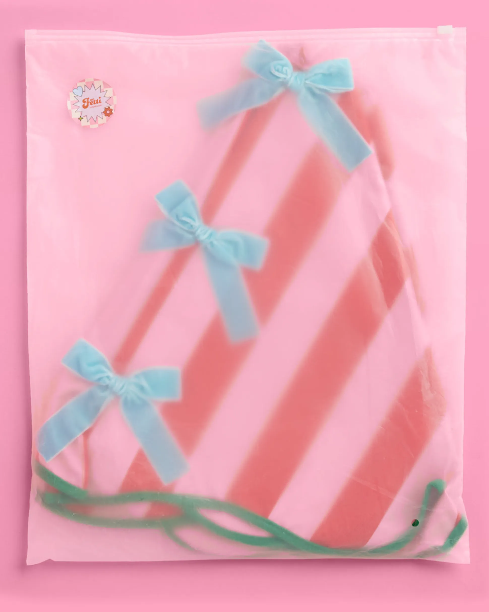Candy Cane Tree Skirt - pink and red striped tree skirt