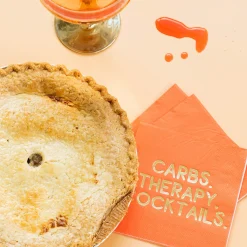 Carbs, Therapy, Cocktails Witty Cocktail Napkins, Pack of 20