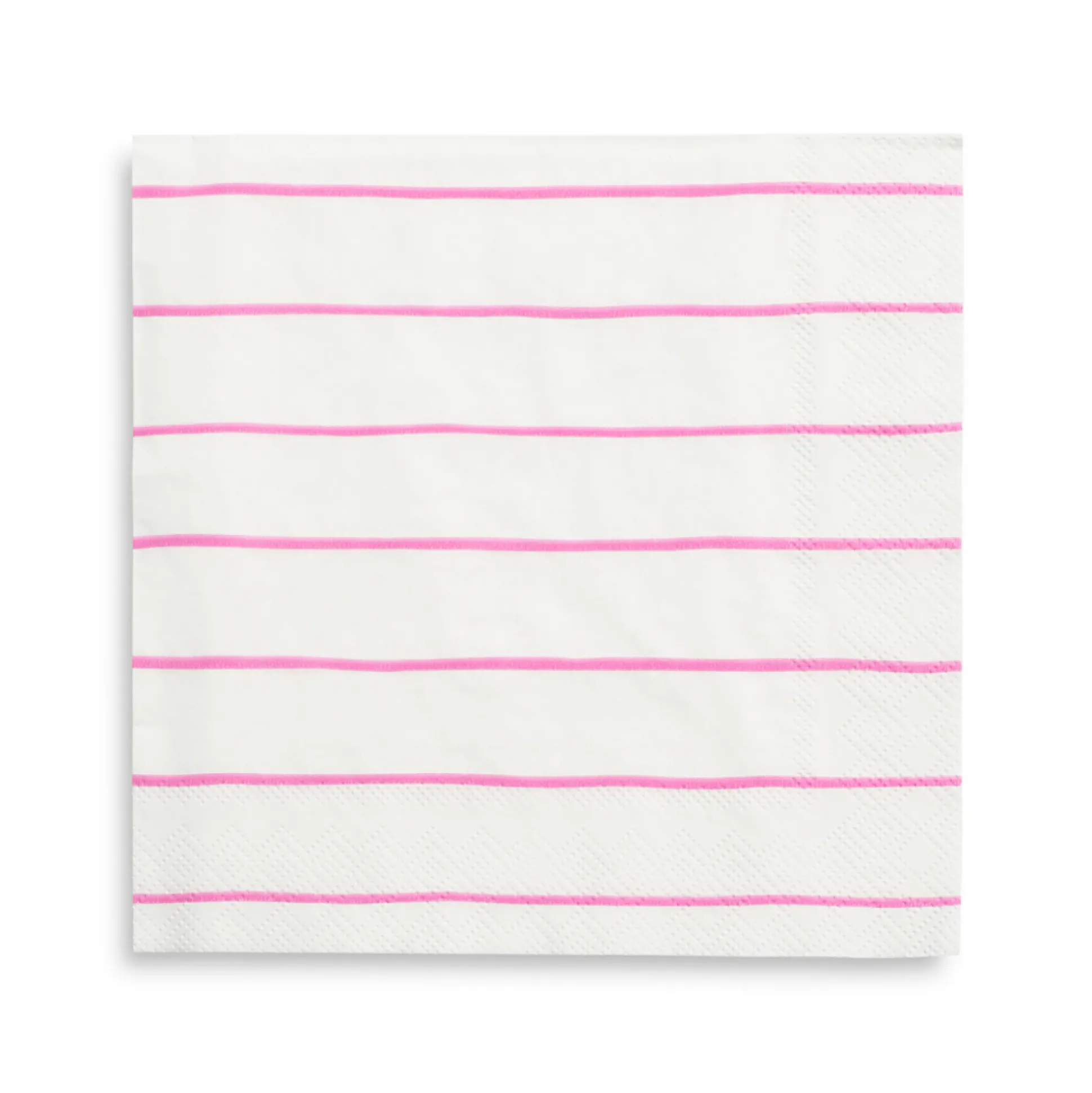 Cerise Frenchie Striped Large Napkins, Pack of 16