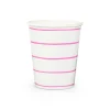 Cerise Frenchie Striped 9 oz Cups, Pack of 8