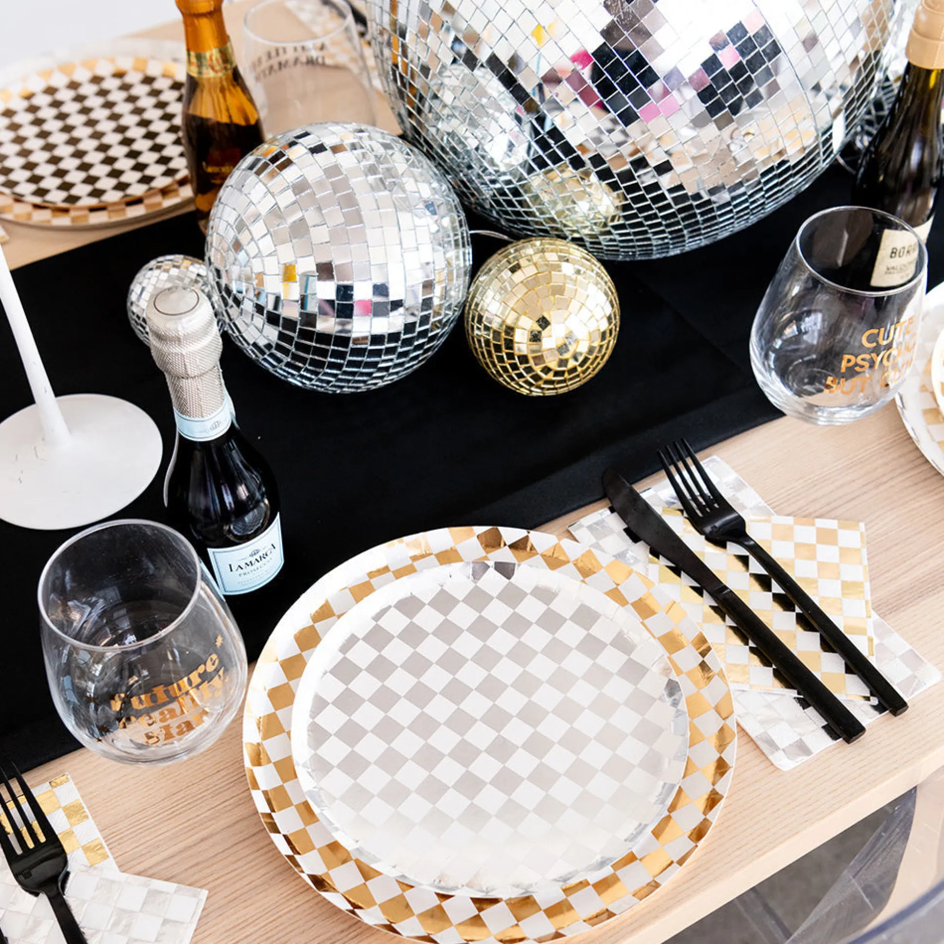 Check It! Gold Clash Cocktail Napkins, Pack of 20