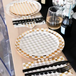 Check It! Gold Clash Dinner Plates, Pack of 8