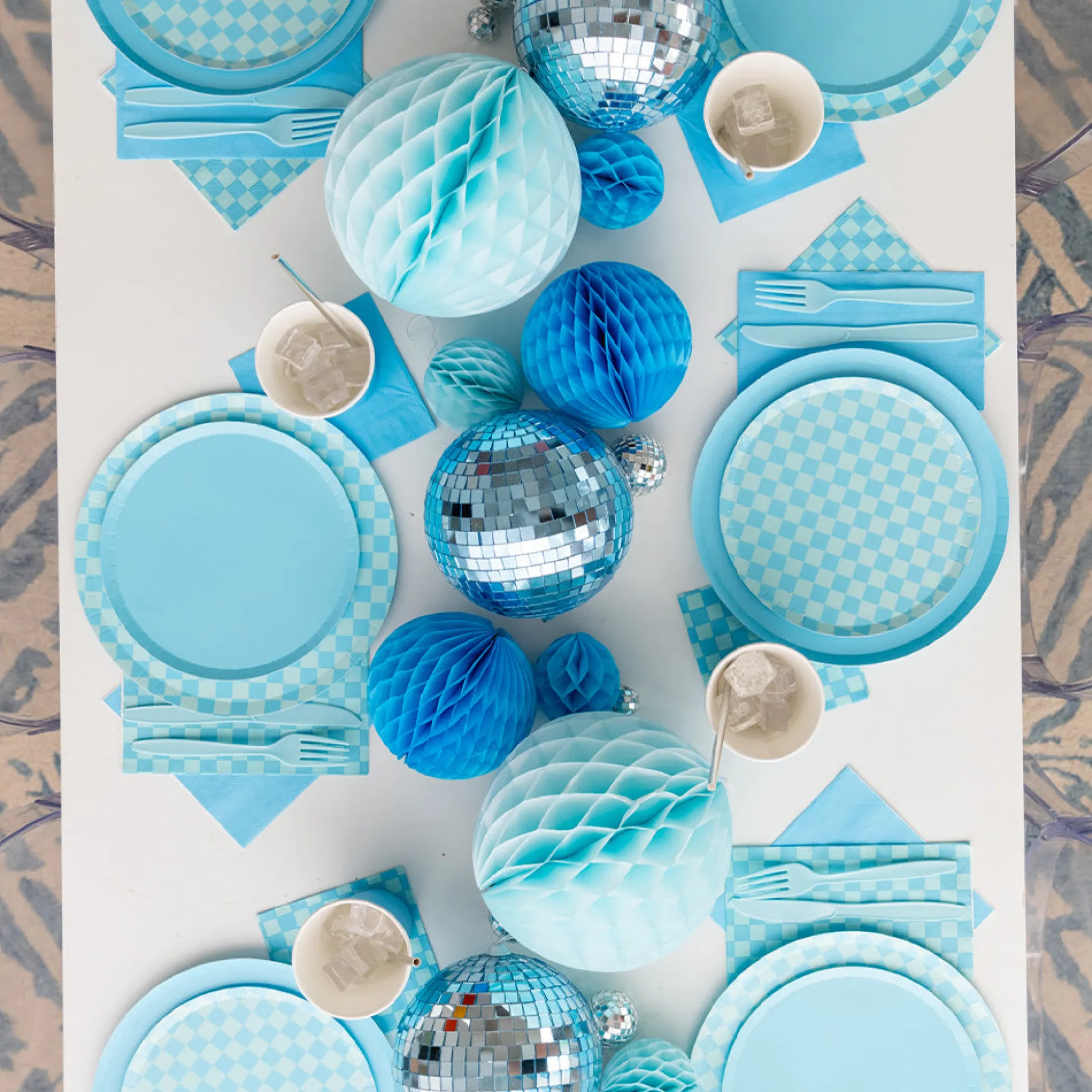 Check It! Out of the Blue Check Guest Napkins, Pack of 16