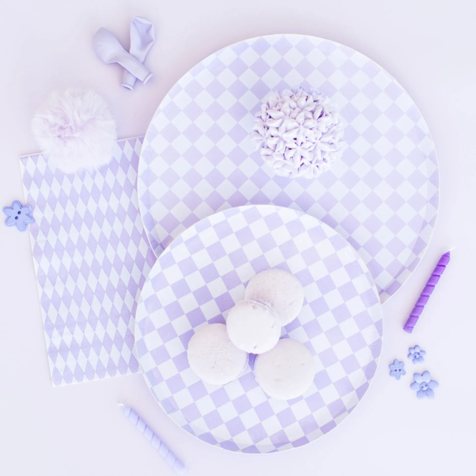 Check It! Purple Posse Cocktail Napkins, Pack of 20