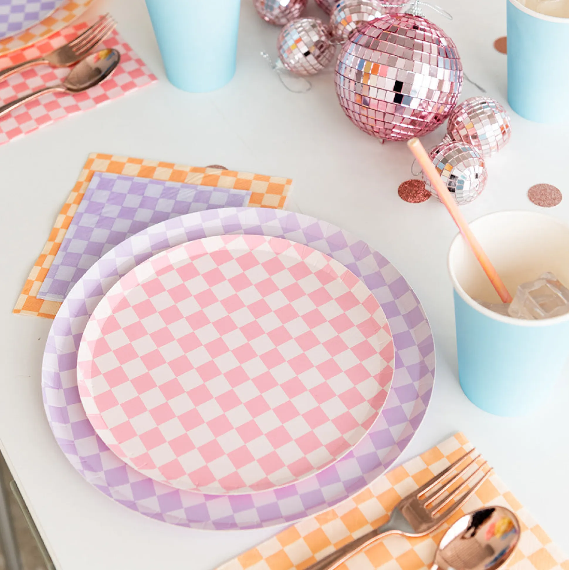 Check It! Tickle Me Pink Dessert Plates, Pack of 8