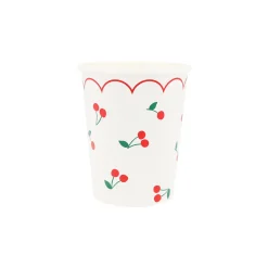 Cherry Pattern Cups, Set of 8