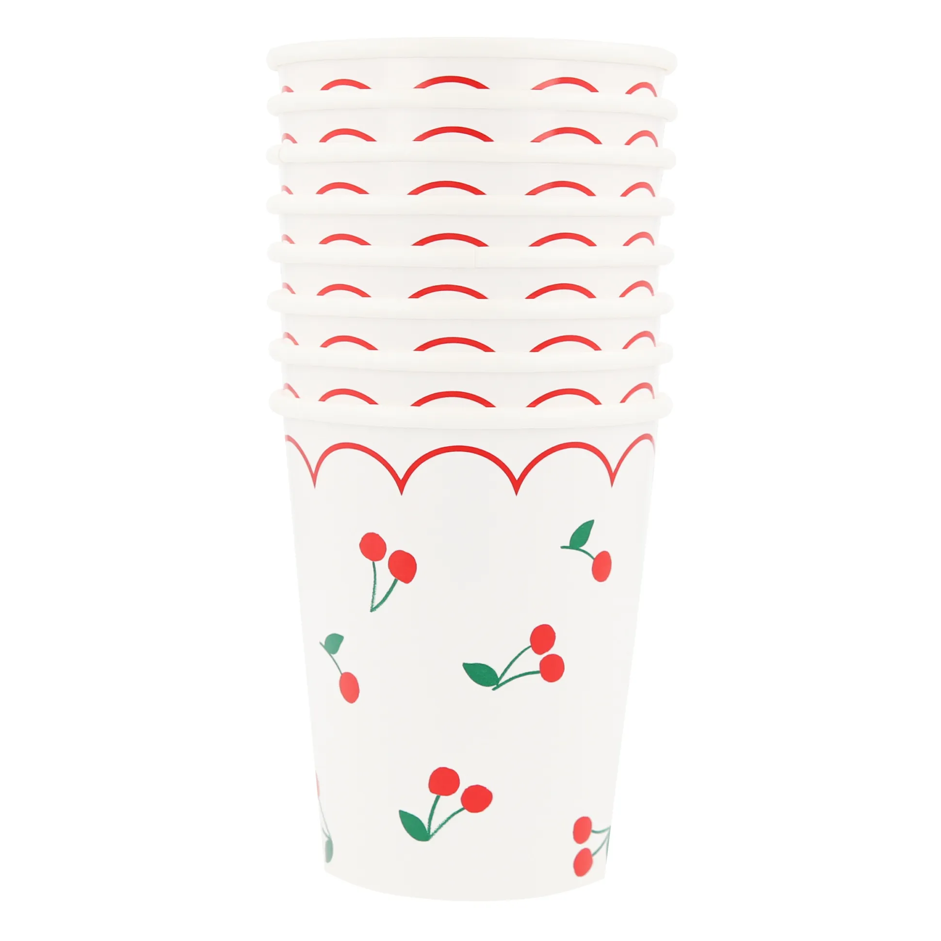 Cherry Pattern Cups, Set of 8