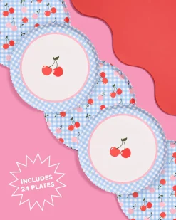 Cherry Plates, Pack of 24