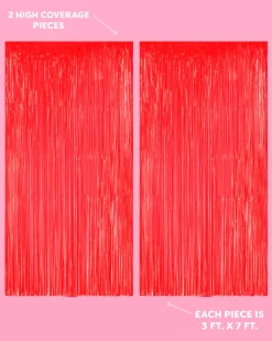 Cherry Red Curtain - set of 2 curtains
