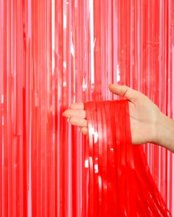 Cherry Red Curtain - set of 2 curtains