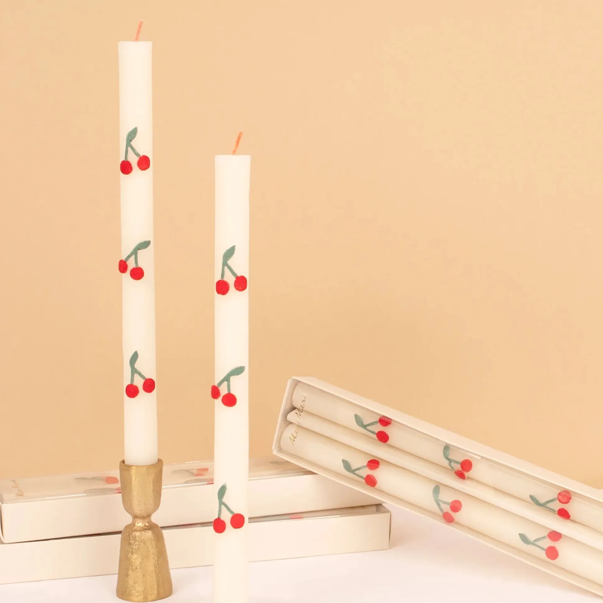 Cherry Table Candles, Set of 2