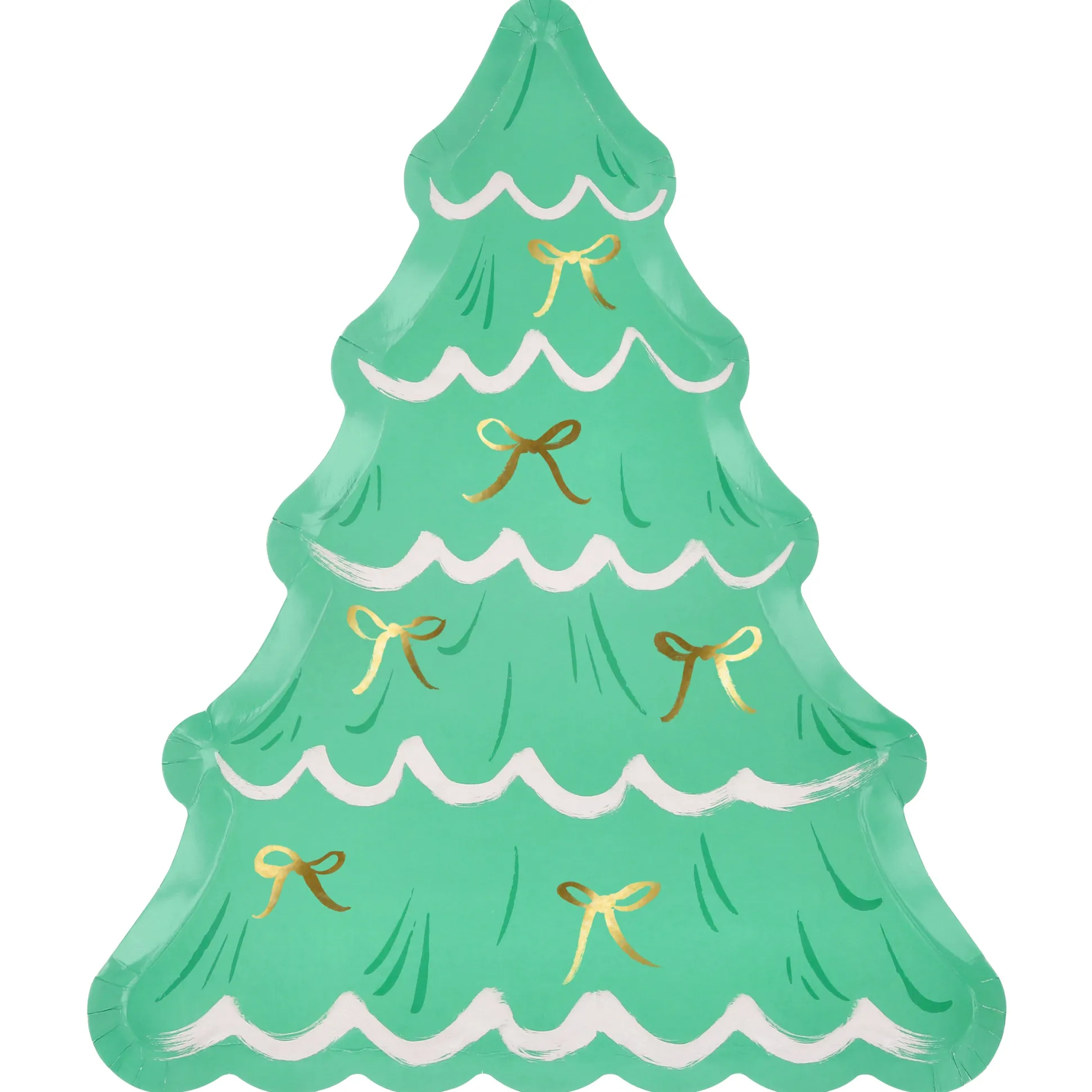 Christmas Tree With Bows Plates, Pack of 8