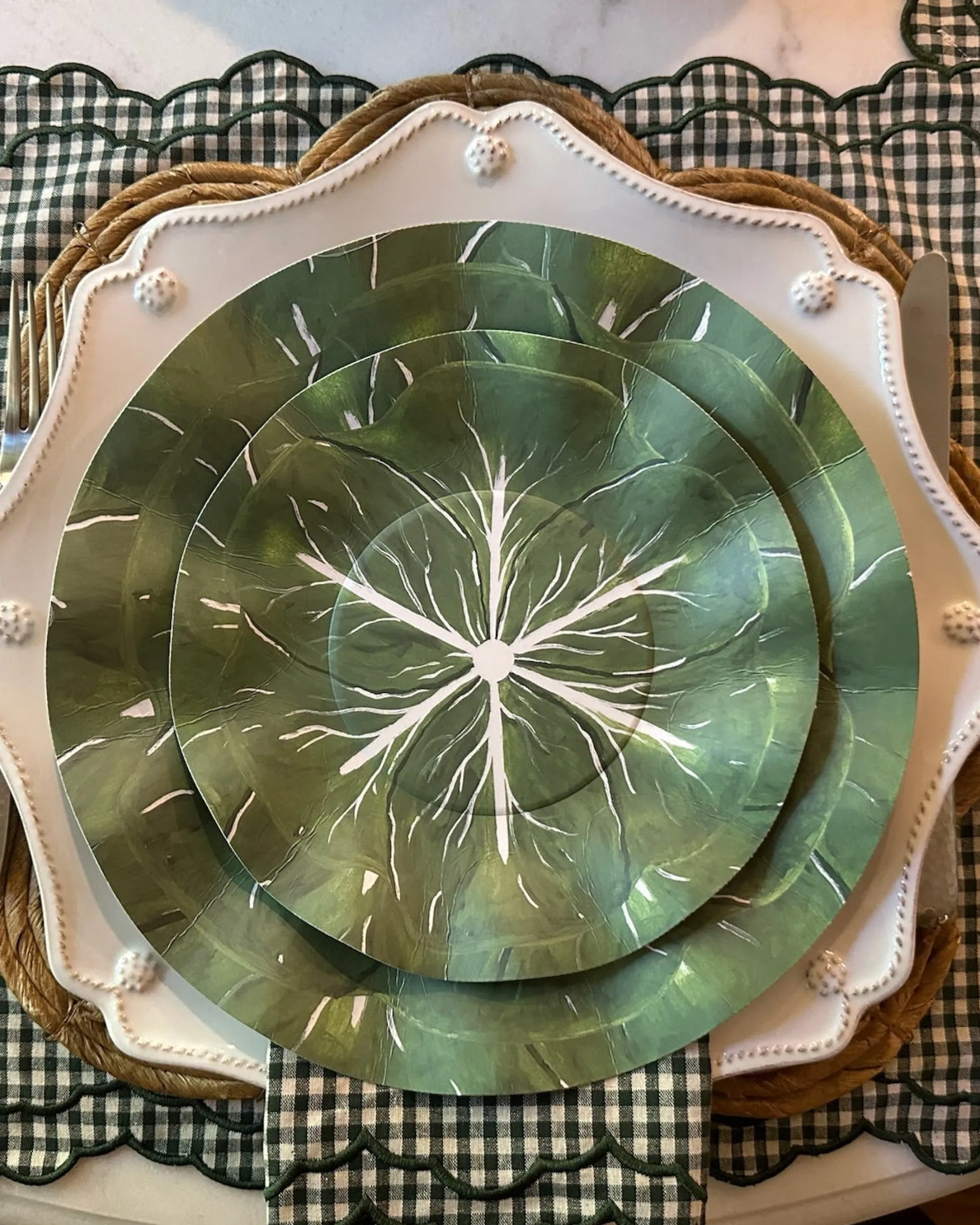 Classic Cabbage Dessert Plates, Set of 12