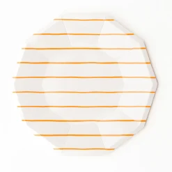 Clementine Frenchie Striped Large Plates, Pack of 8