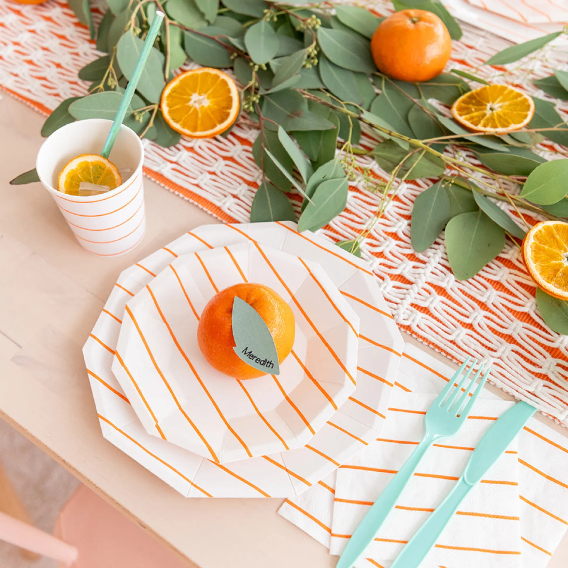 Clementine Frenchie Striped Large Napkins, Pack of 16
