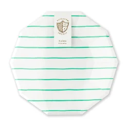 Clover Frenchie Striped Large Plates, Pack of 8