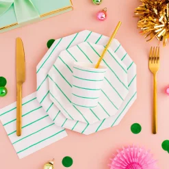 Clover Frenchie Striped Small Plates, Pack of 8