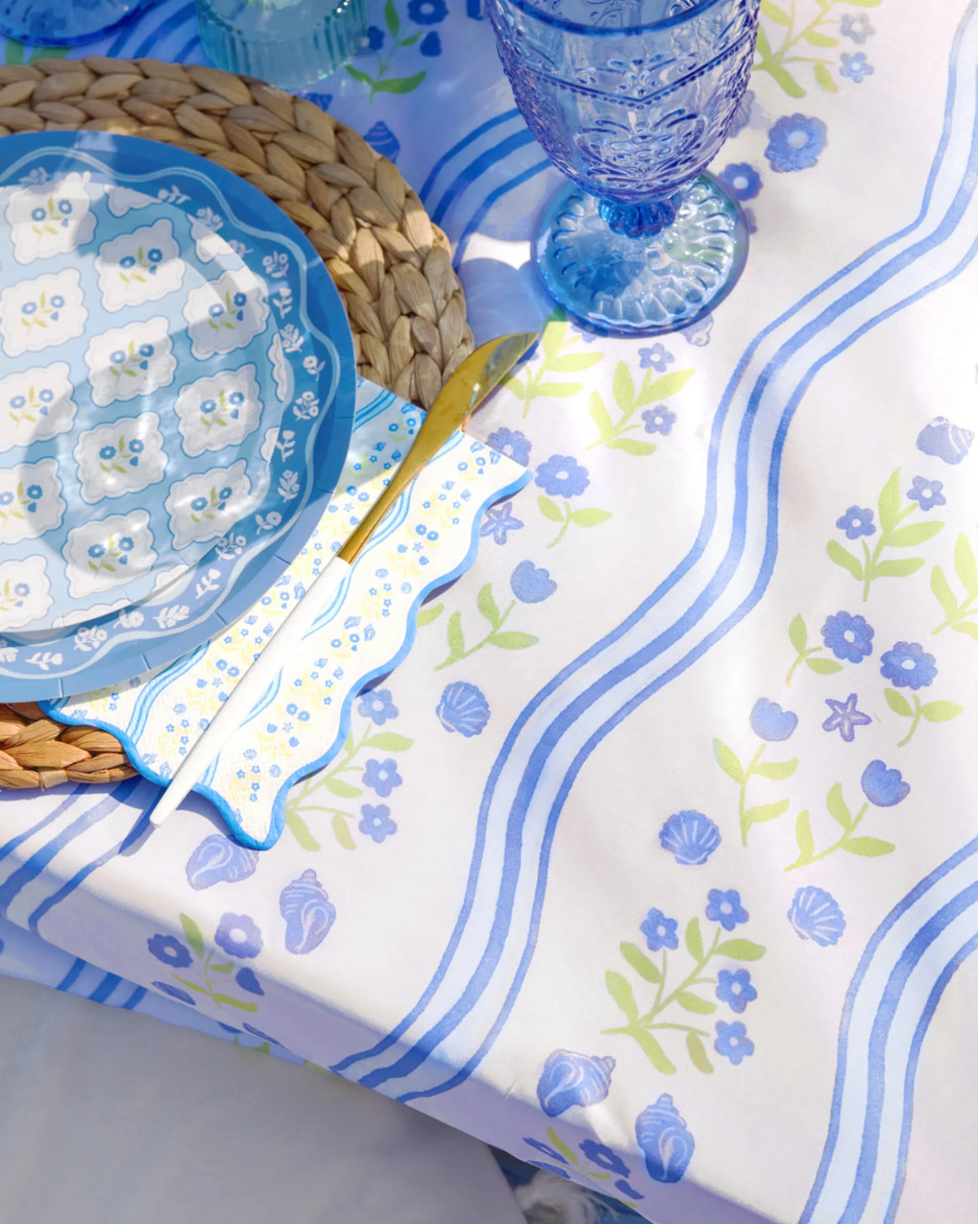 Coastal Tablecloth - washable tablecloth