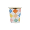 Colorful Pattern Cups, Assorted Pack of 8