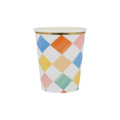 Colorful Pattern Cups, Assorted Pack of 8