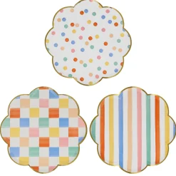 Colorful Pattern Dinner Plates, Assorted Pack of 8
