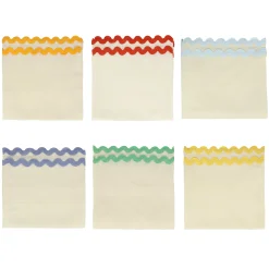 Colorful Ric Rac Linen Napkins, Set of 6