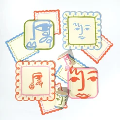 Colorful Scalloped Paper Napkins, Pack of 20