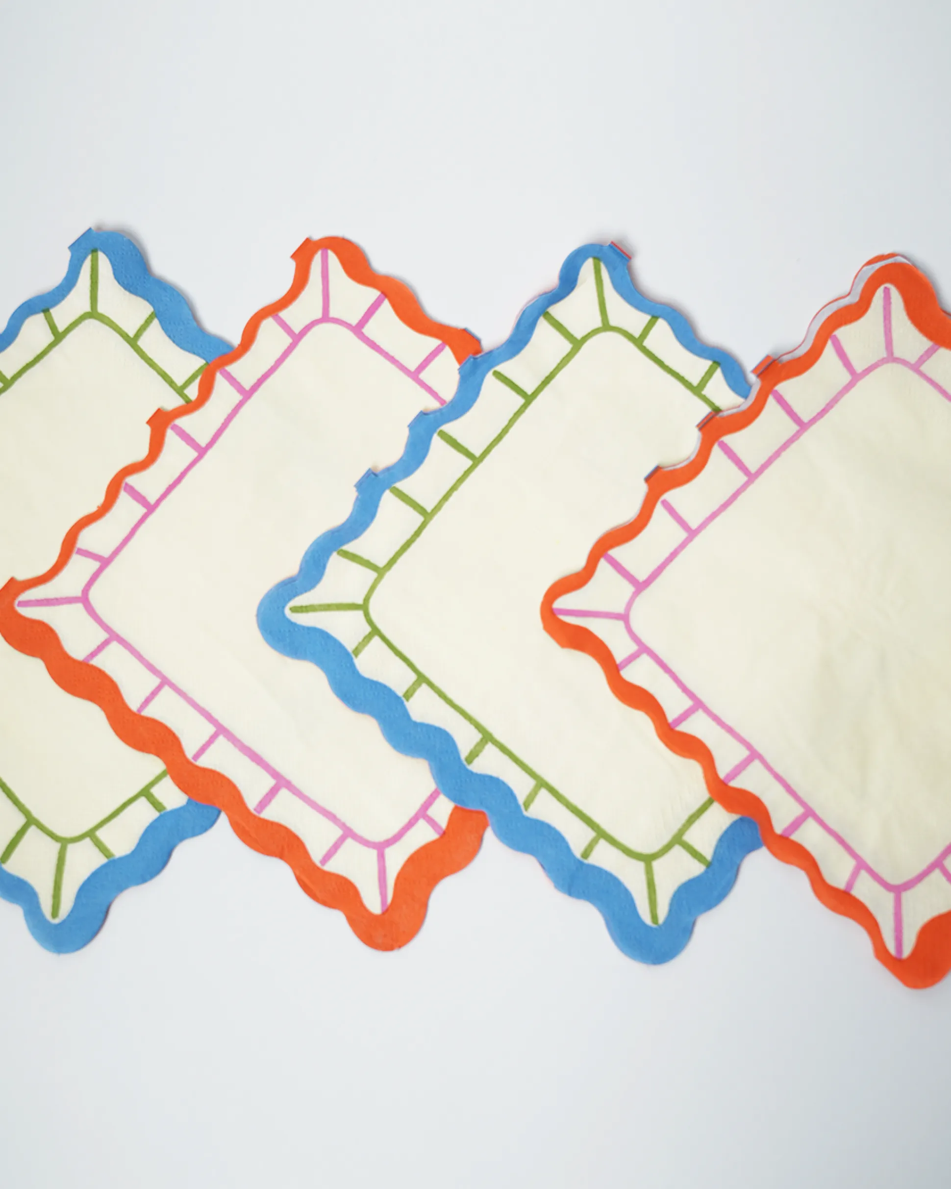 Colorful Scalloped Paper Napkins, Pack of 20
