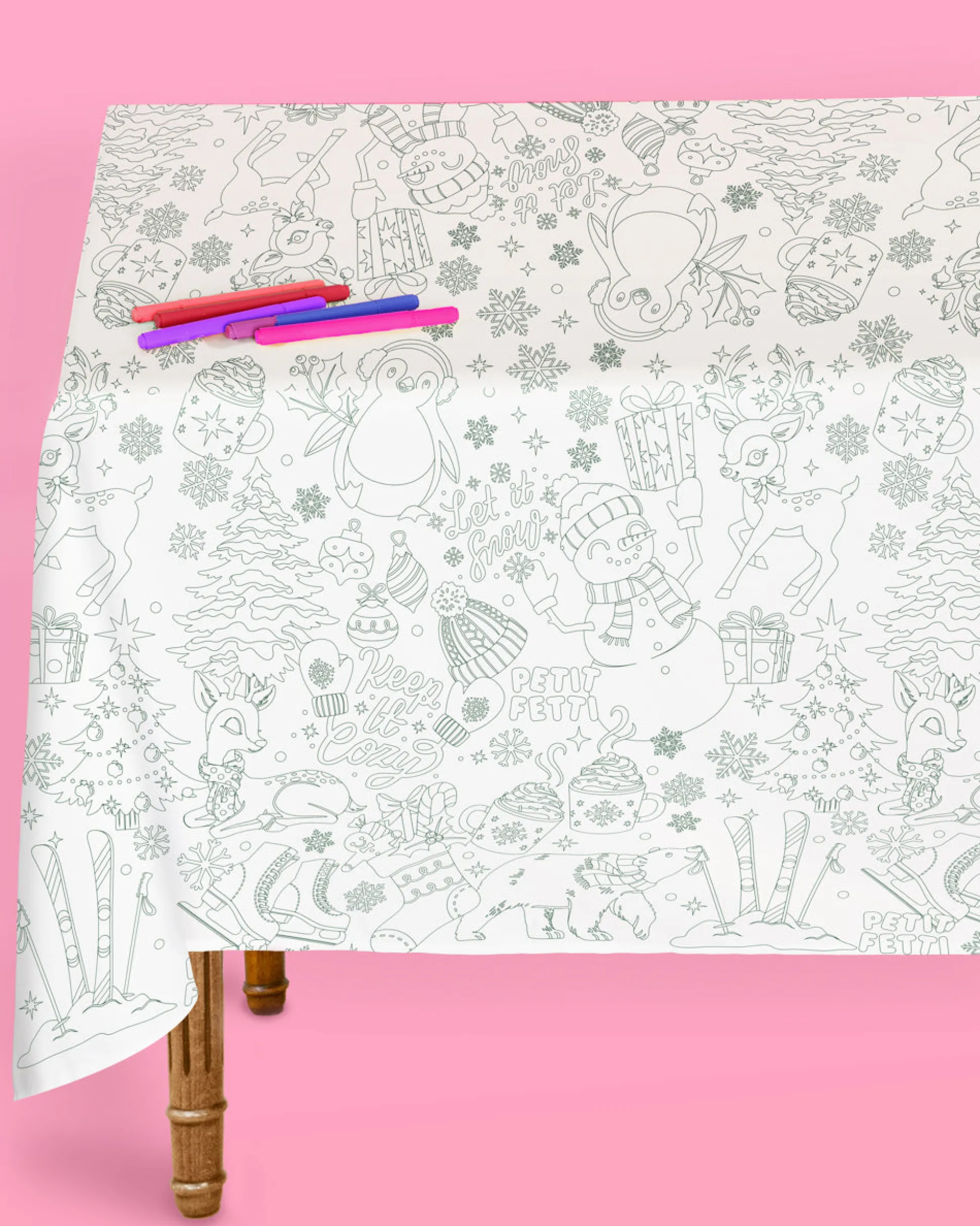 Color Me Merry Tablecloth - coloring tablecloth