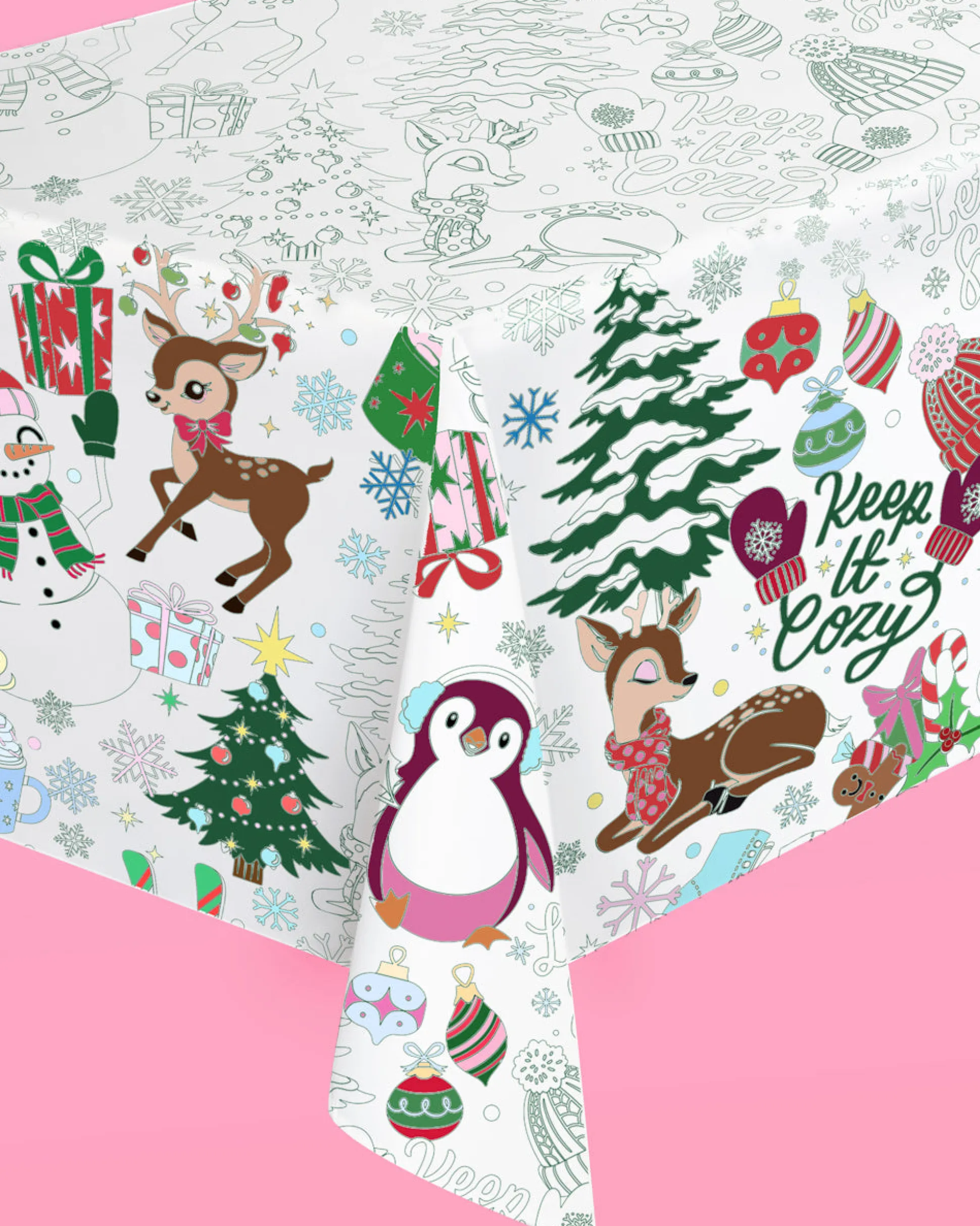 Color Me Merry Tablecloth - coloring tablecloth