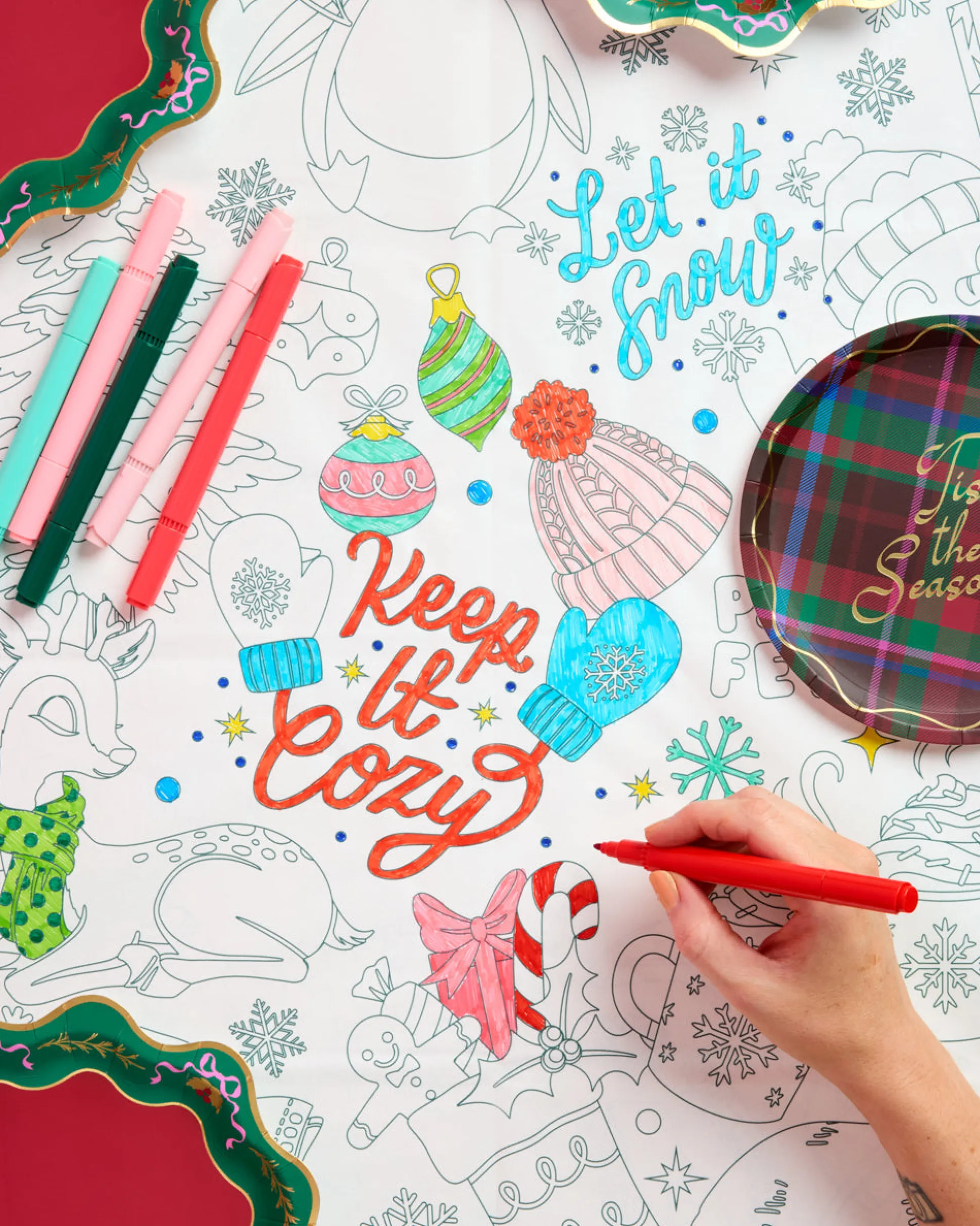 Color Me Merry Tablecloth - coloring tablecloth