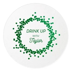 Confetti Frame Coasters, Green Foil