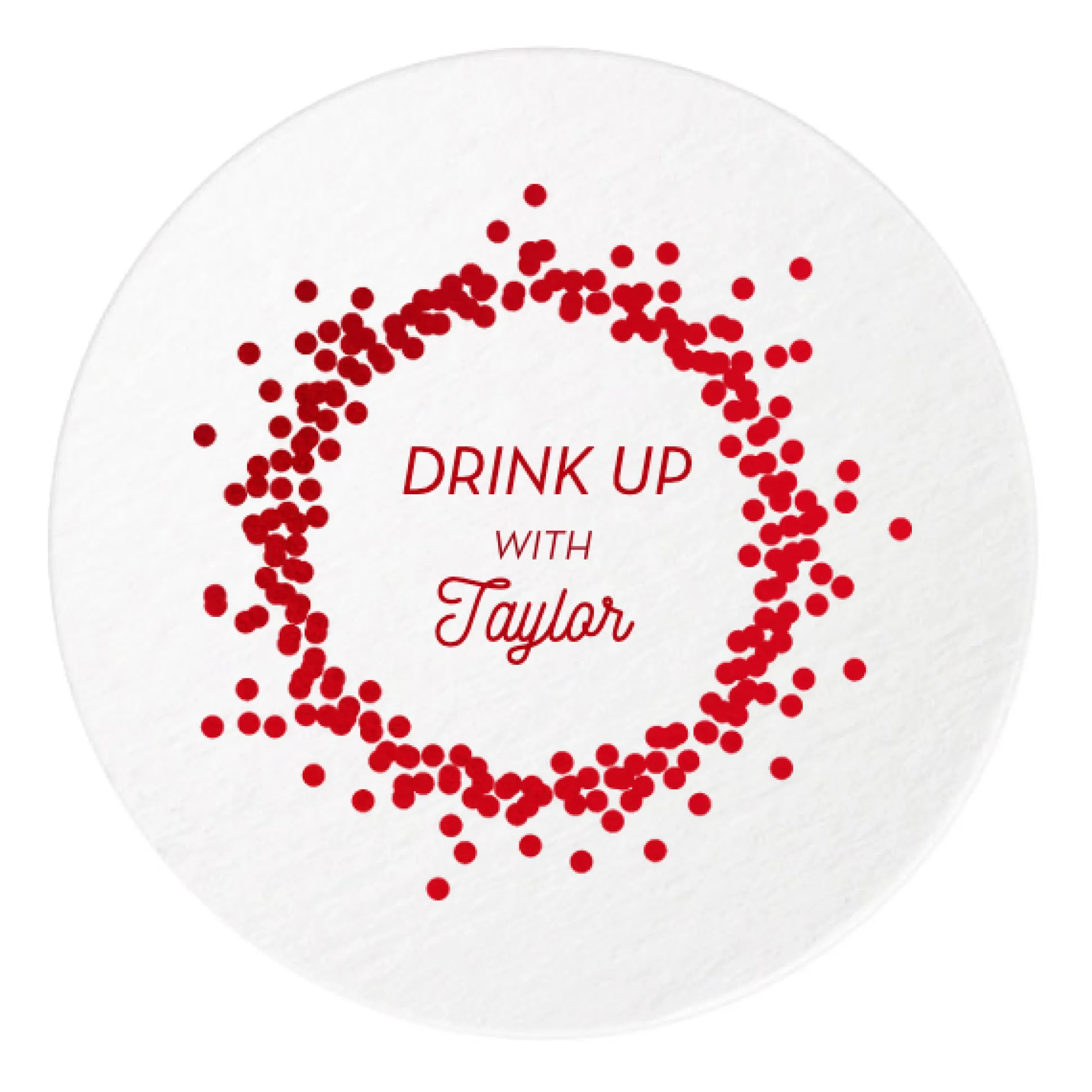 Confetti Frame Coasters, Red Foil