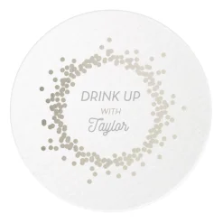 Confetti Frame Coasters, Silver Foil