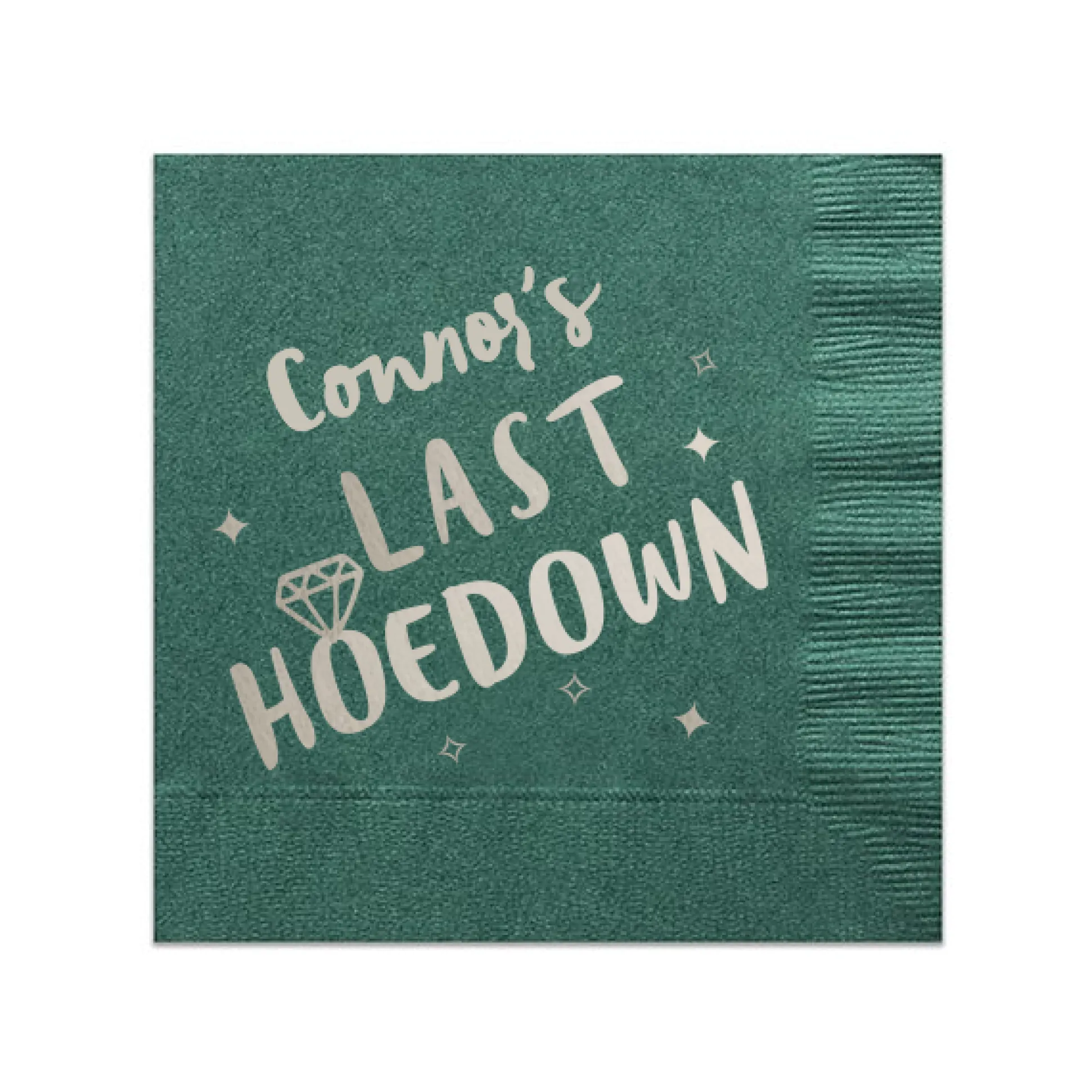 Cowgirl Bachelorette Personalized Napkin, Silver Foil