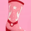 Cowgirl Boot Stocking - pink and red stocking