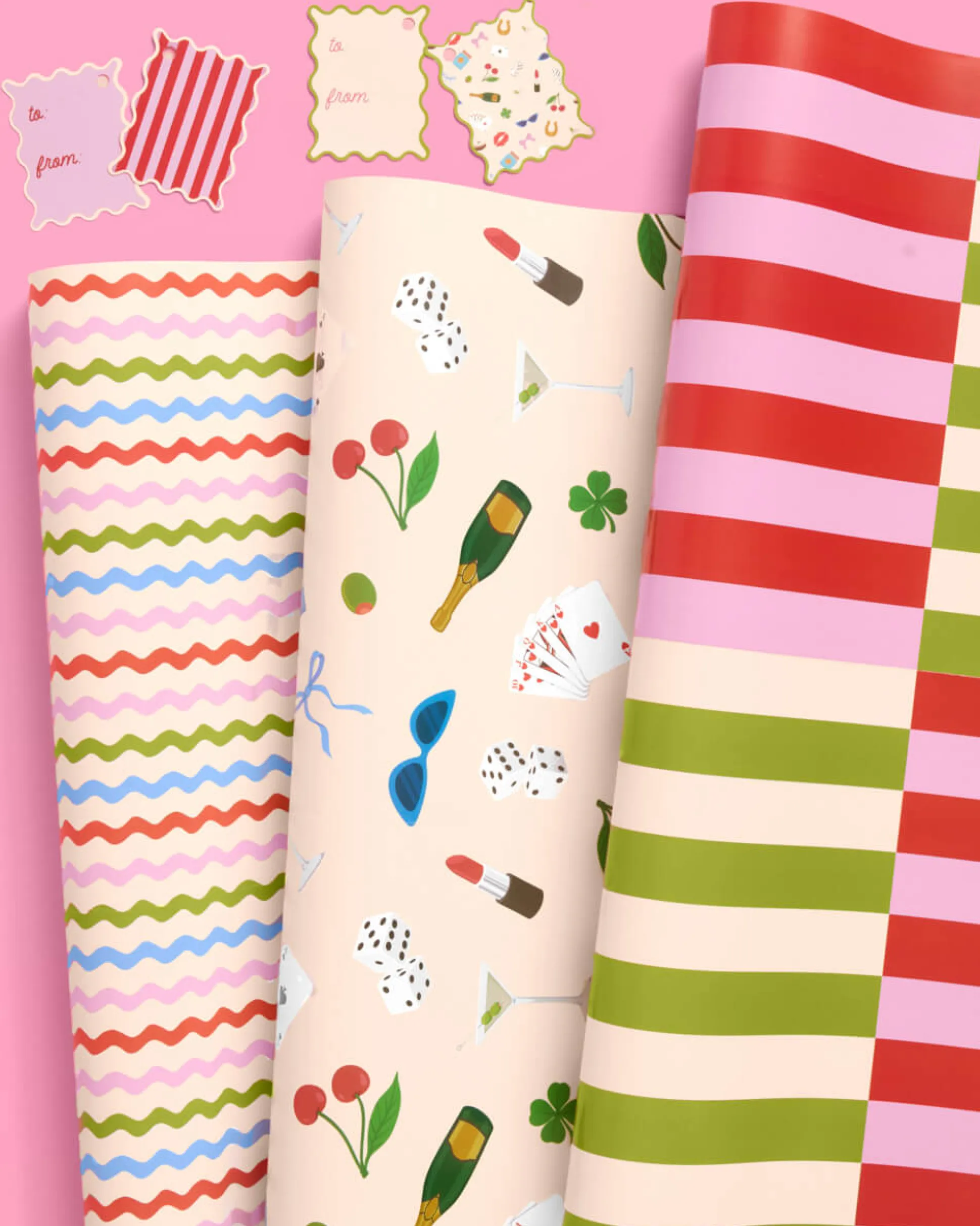 Cute Girl Wrapping Paper - 12 sheets + 16 tags