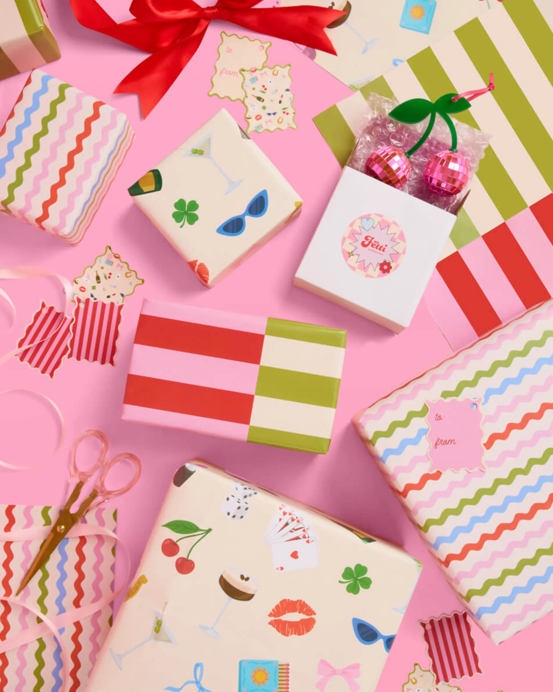 Cute Girl Wrapping Paper - 12 sheets + 16 tags