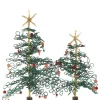 Dark Green Beaded Trees, Set of 2