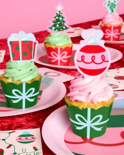 Deck the Cupcakes Set - 24 sets of liners + toppers