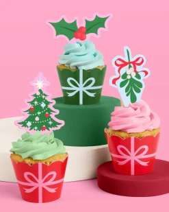 Deck the Cupcakes Set - 24 sets of liners + toppers
