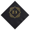 Deco Diamond Personalized Cocktail Napkin, Gold Foil