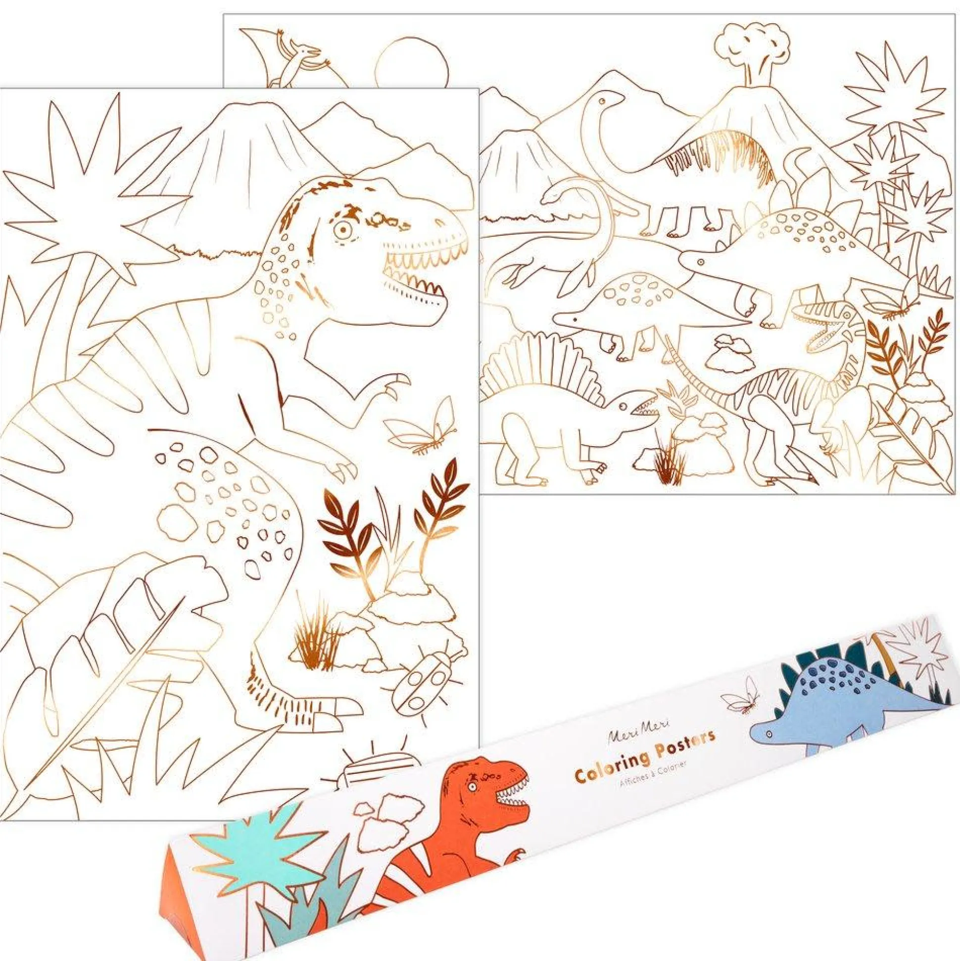 Dinosaur Kingdom Coloring Posters, Pack of 2